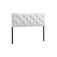 Baxton Studio BBT6431-White-King HB Baltimore Modern and Contemporary King White Faux Leather Upholstered Headboard
